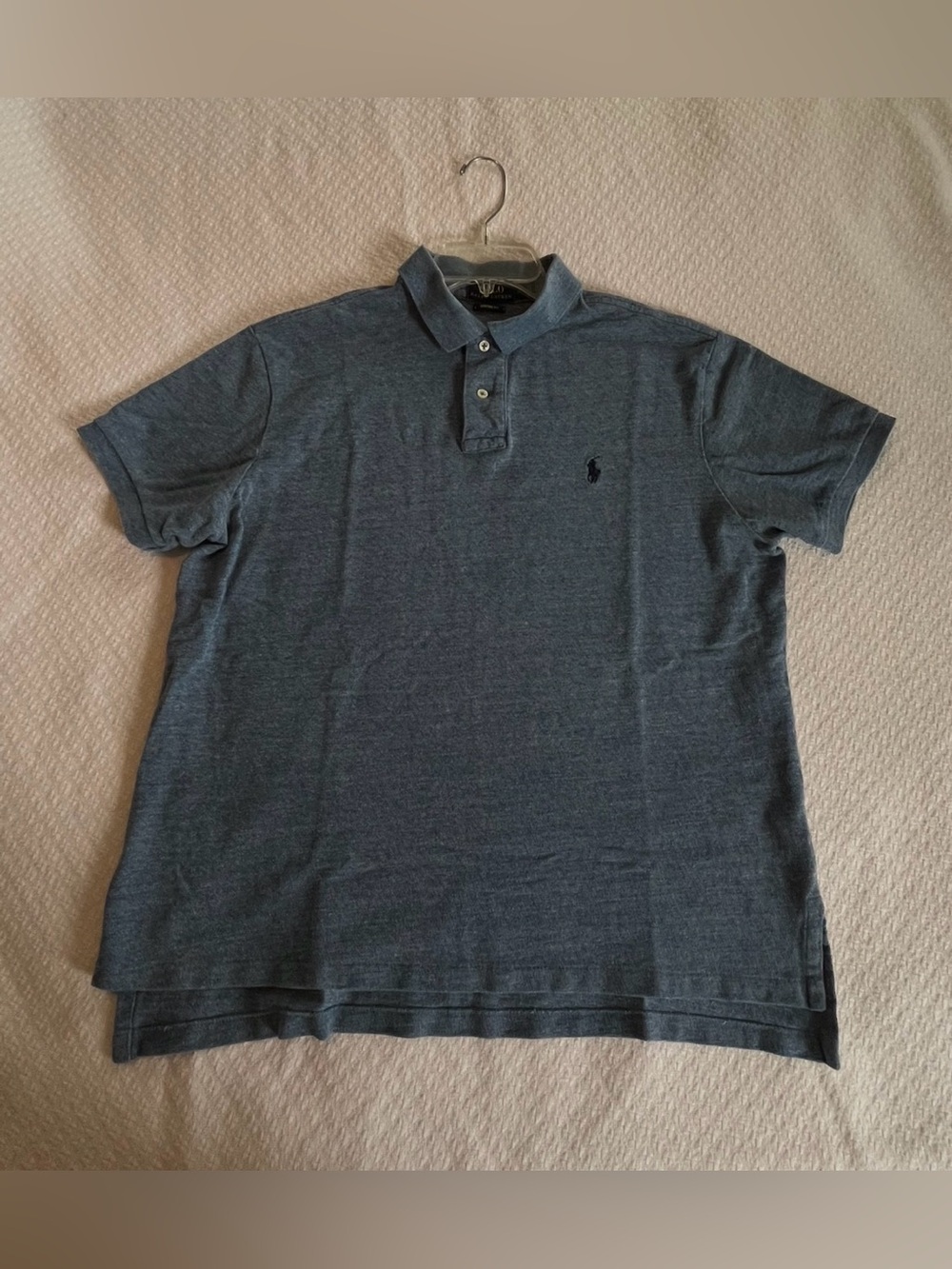 Polo  Ralph Lauren Men's Heather Blue Polo Shirt Size XL  Short Sleeve EUC